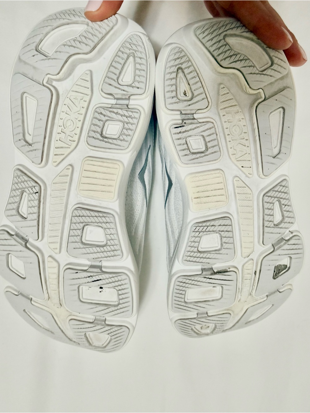 Hoka White Women's Running Shoes with Blue and Purple Gradient Accent- Bondi 9 - Picture 5 of 5